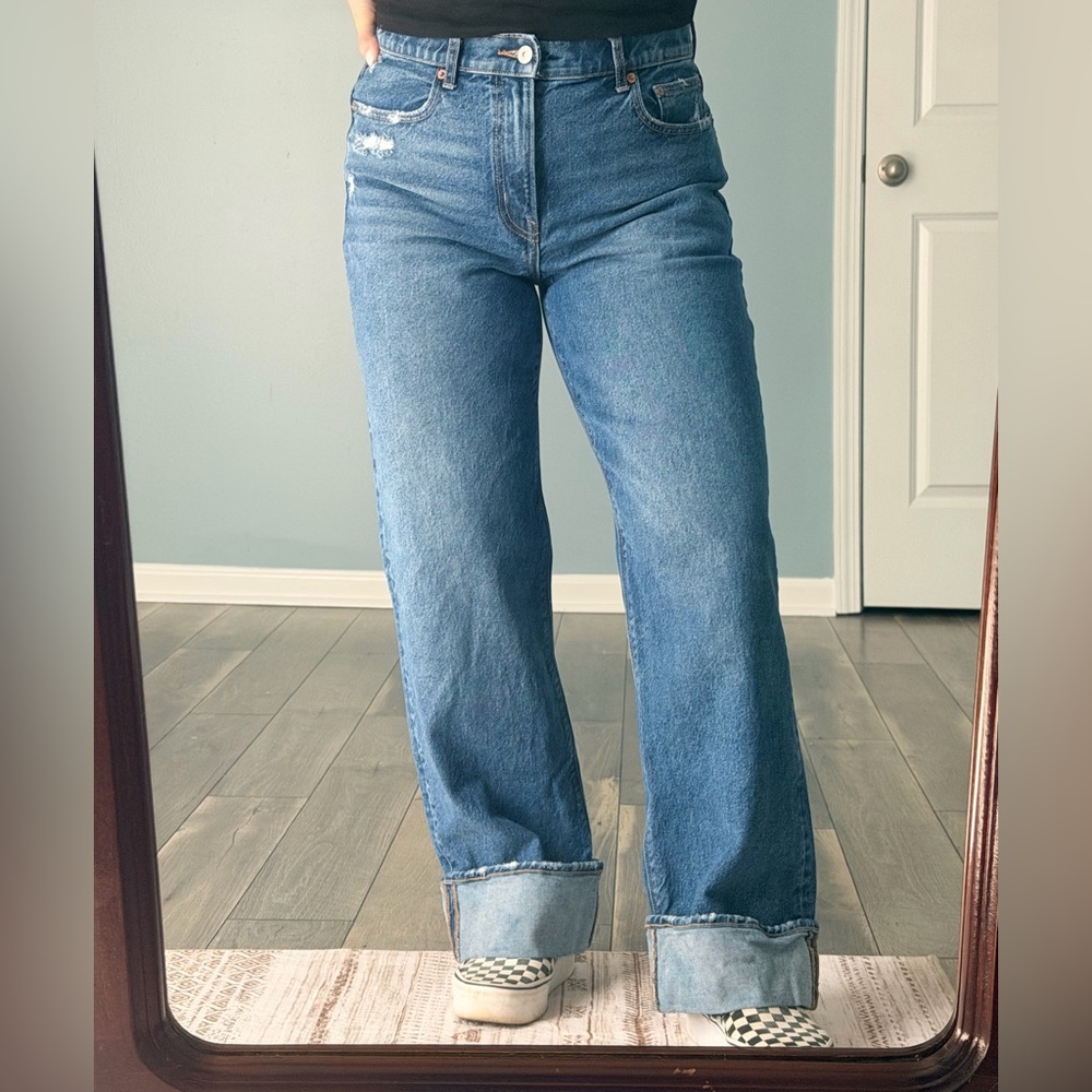 American Eagle Stovepipe Cuffed Jeans sz 8